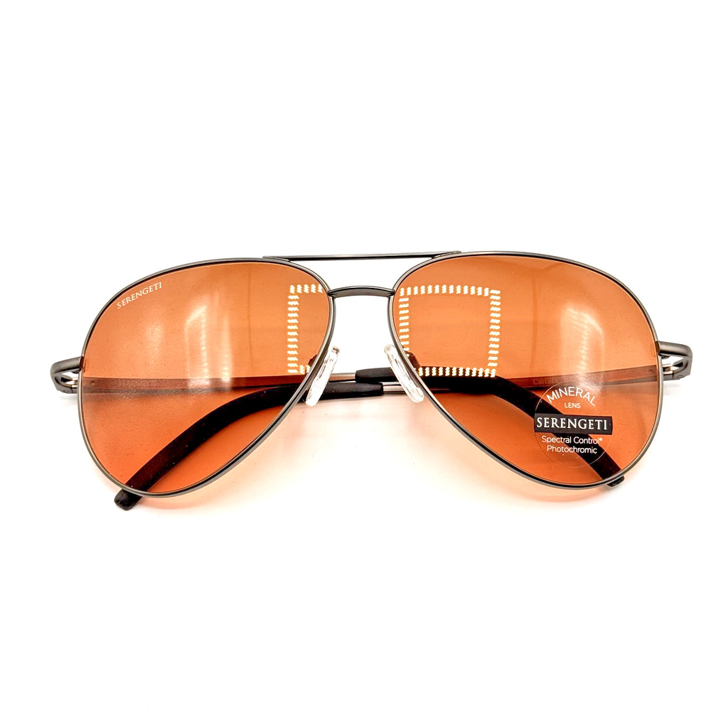 Serengeti Sunglasses CARRARA 8453 Gunmetal Aviator Drivers Gradient Lens 59mm